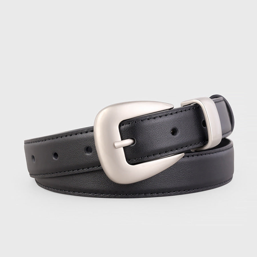 Buckle Skinny Leather Belt Black / One Size Apparel and Accessories