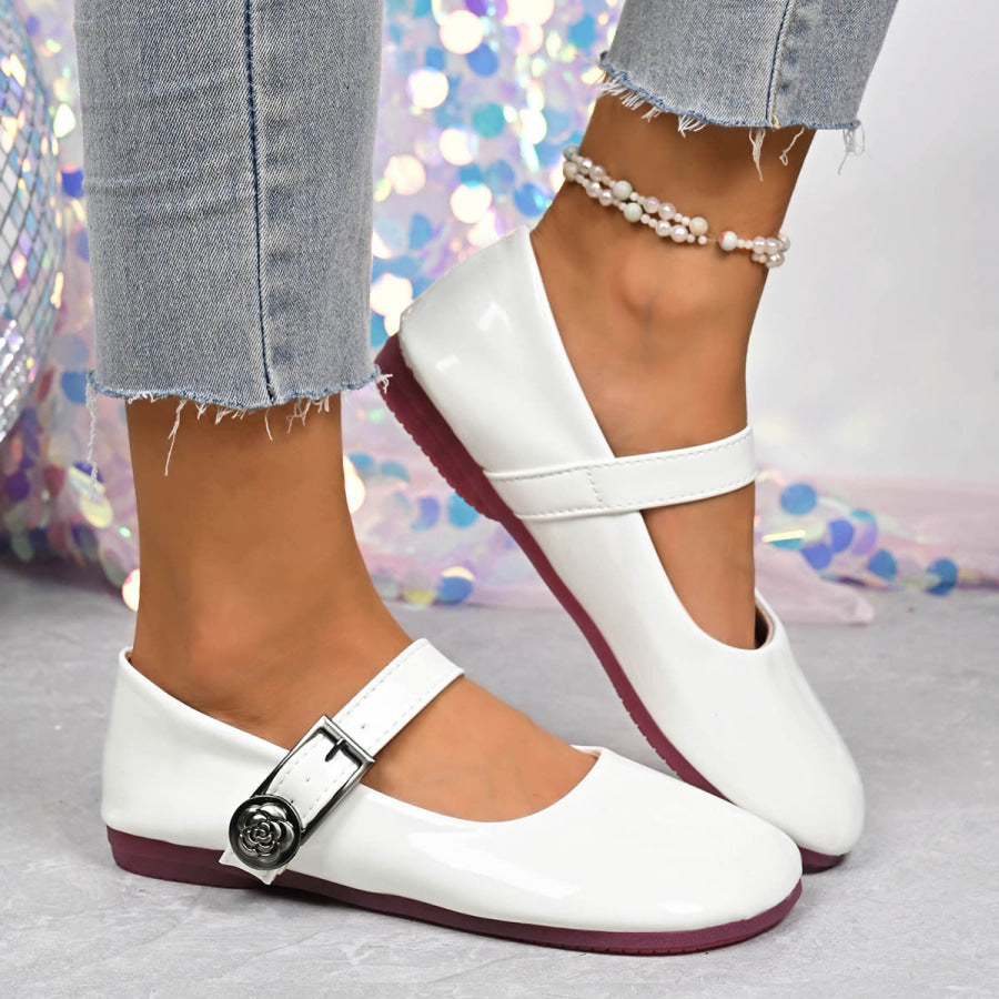 Buckle Strap Mary Jane Loafers Apparel and Accessories