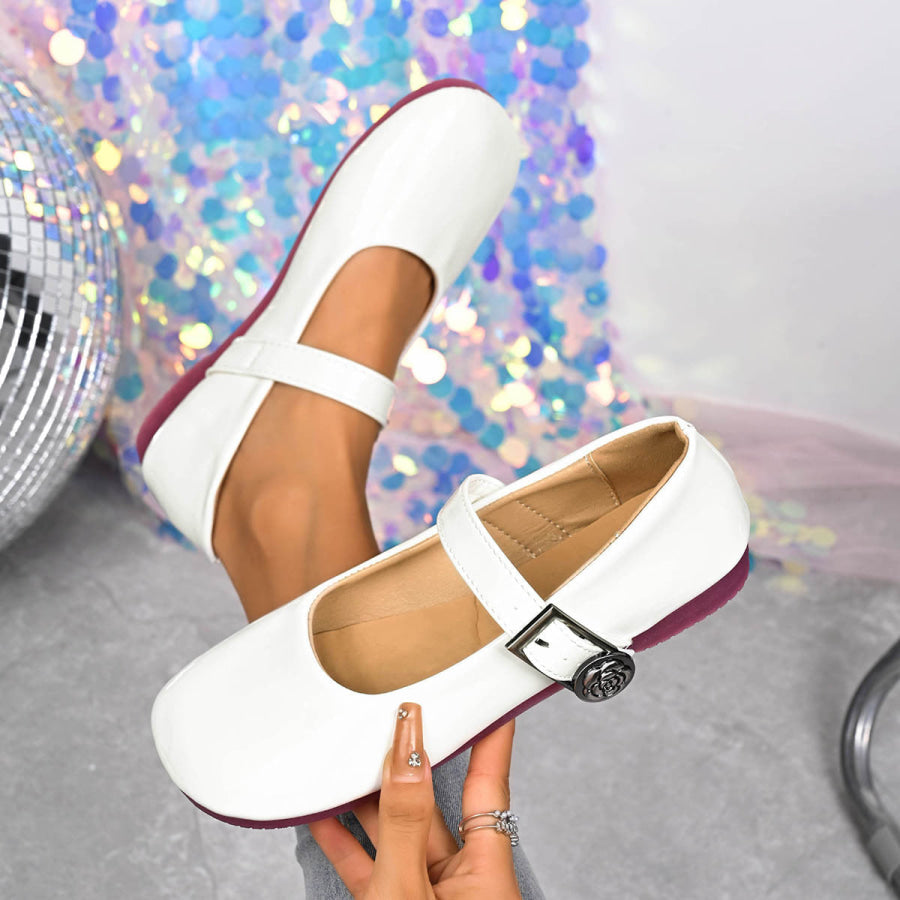 Buckle Strap Mary Jane Loafers Apparel and Accessories