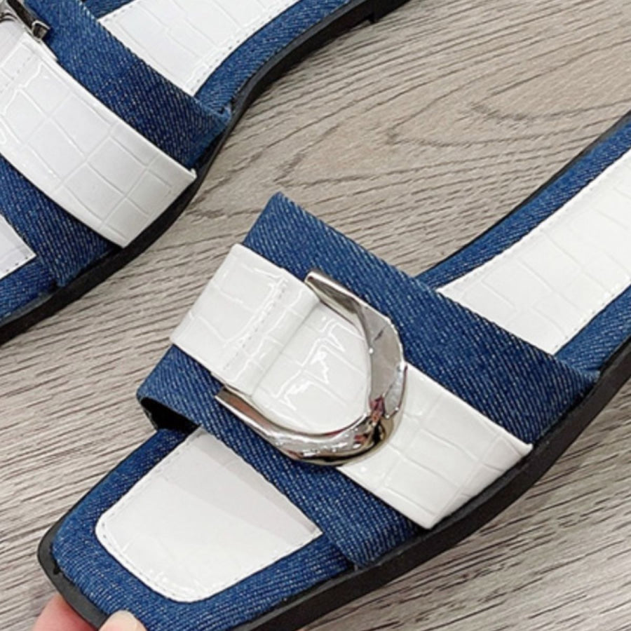 Buckle Trim Open Toe Sandals Apparel and Accessories