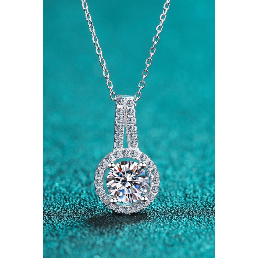 Build You Up Moissanite Round Pendant Chain Necklace Silver / One Size