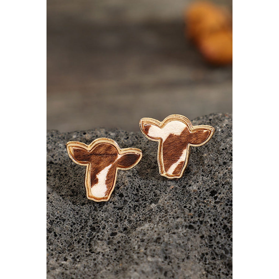 Bull Head Alloy Stud Earrings Copper / One Size Apparel and Accessories