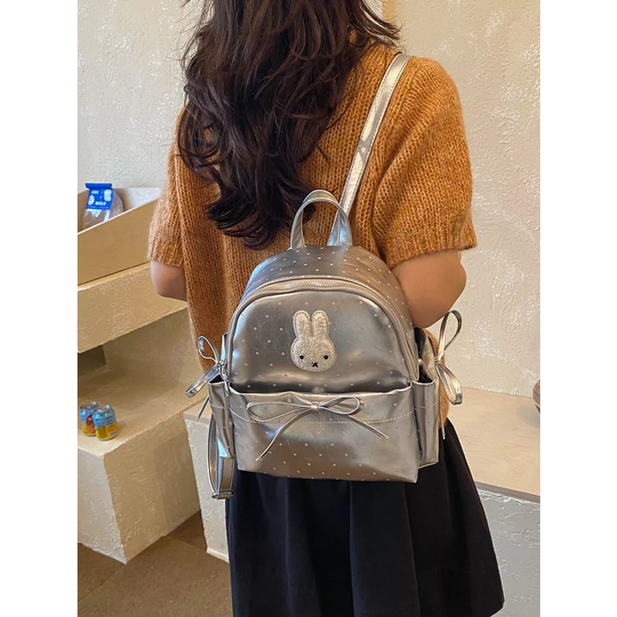 Bunny Polka Dot Backpack Bag Silver / onesize Apparel and Accessories
