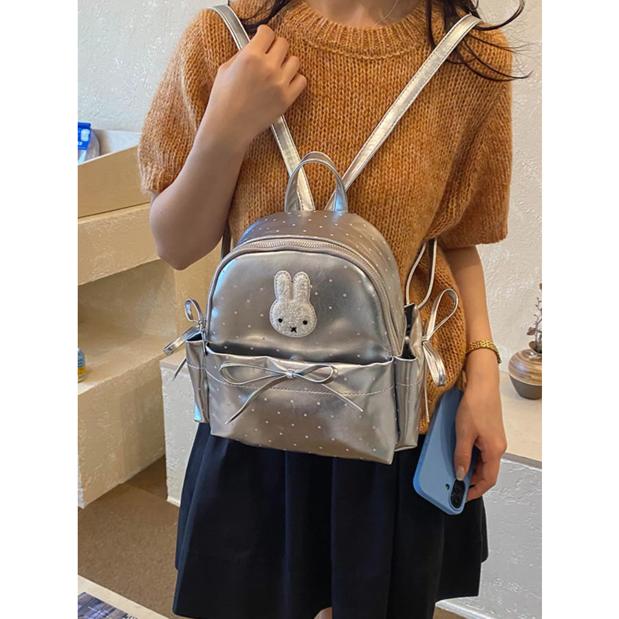 Bunny Polka Dot Backpack Bag Silver / onesize Apparel and Accessories