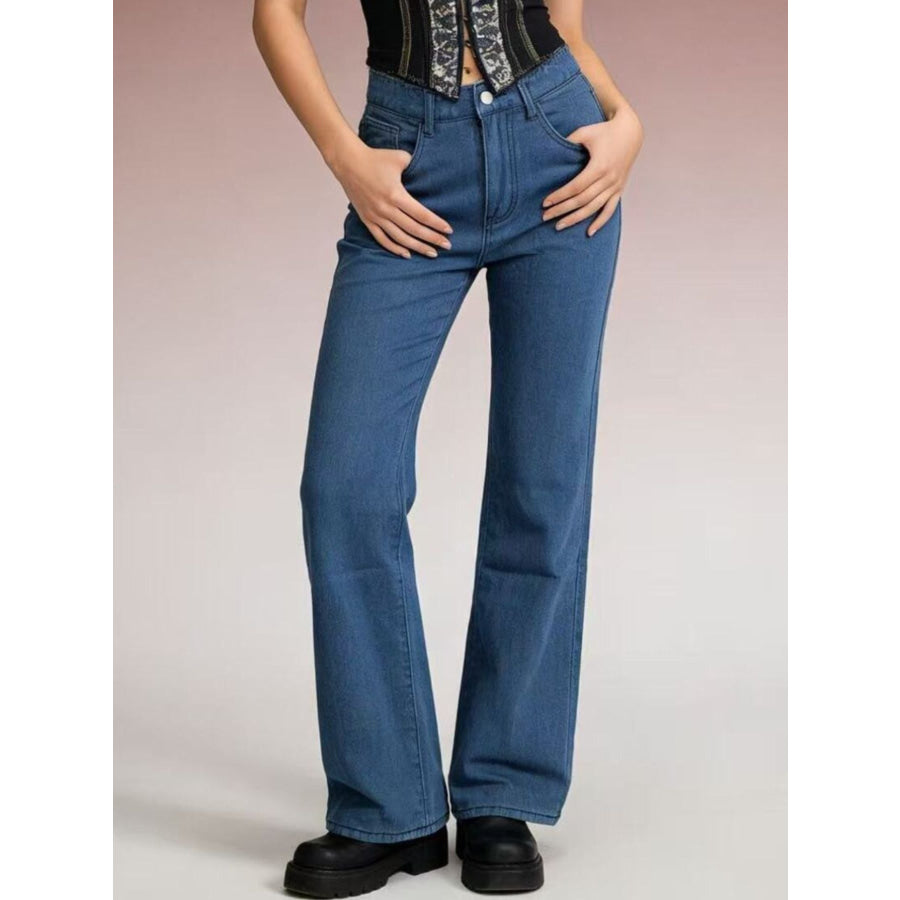 Butterfly Back Wide Leg Jeans Apparel and Accessories