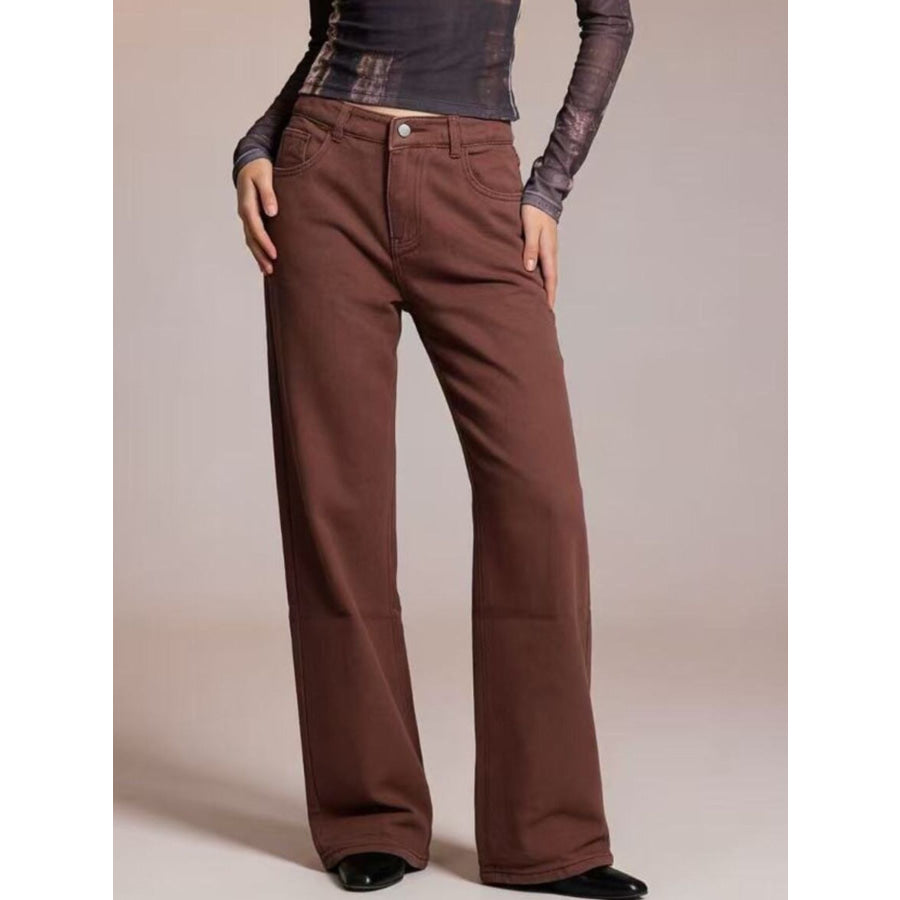 Butterfly Back Wide Leg Jeans Apparel and Accessories