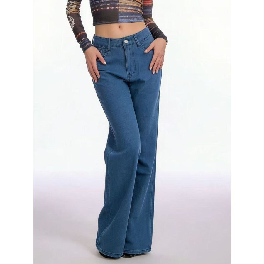 Butterfly Back Wide Leg Jeans Apparel and Accessories