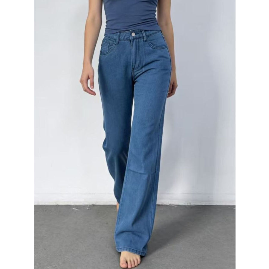 Butterfly Back Wide Leg Jeans Apparel and Accessories