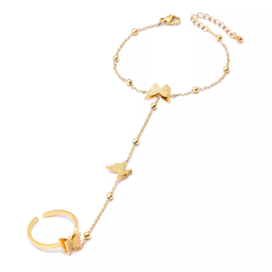 Butterfly Charm Finger Bracelet Apparel and Accessories