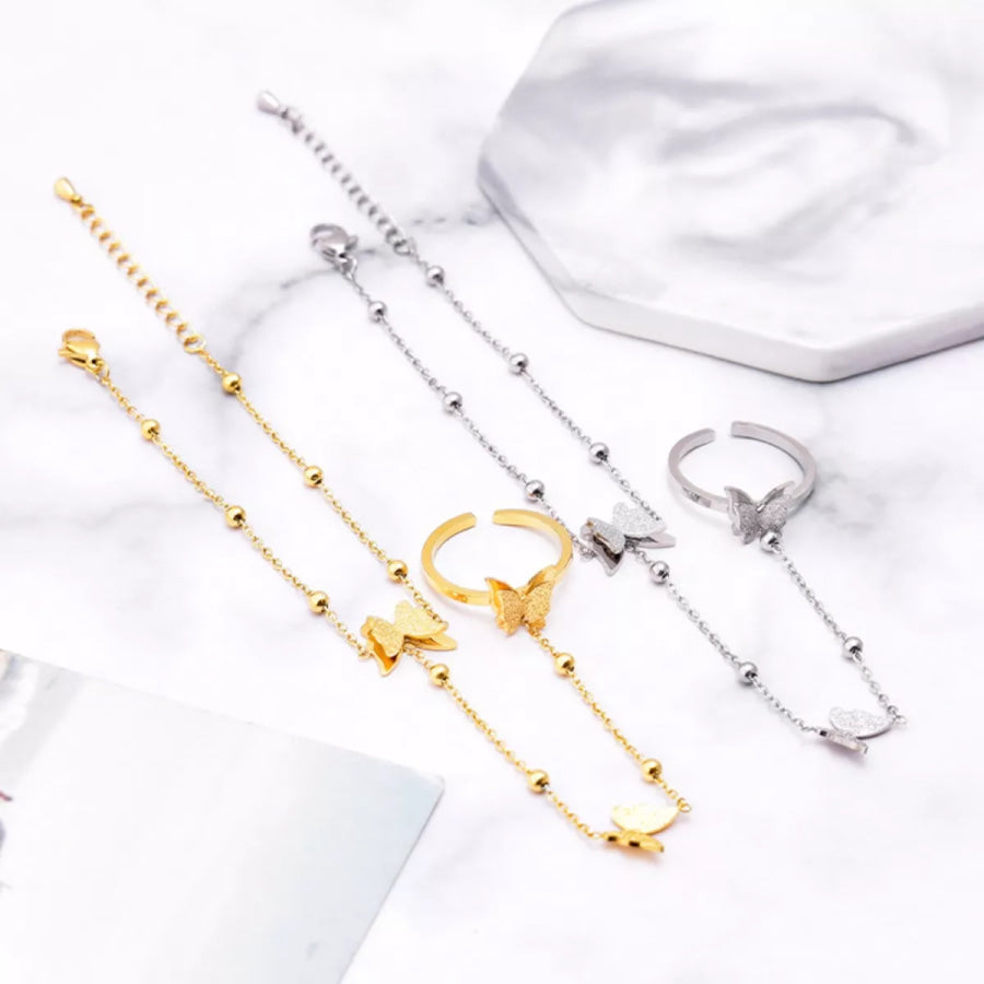 Butterfly Charm Finger Bracelet Apparel and Accessories