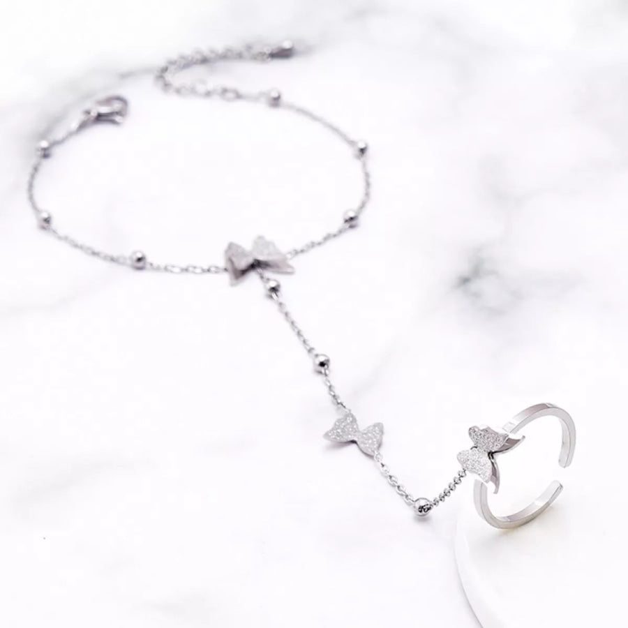 Butterfly Charm Finger Bracelet Apparel and Accessories