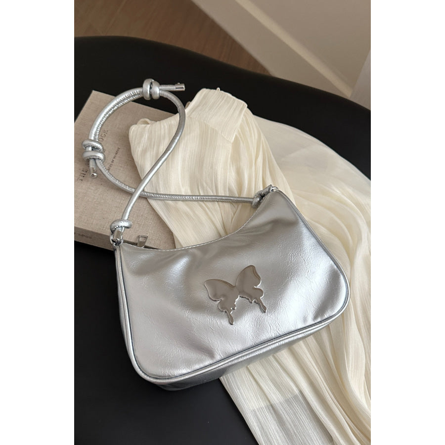 Butterfly PU Leather Knotted Strap Shoulder Bag Apparel and Accessories