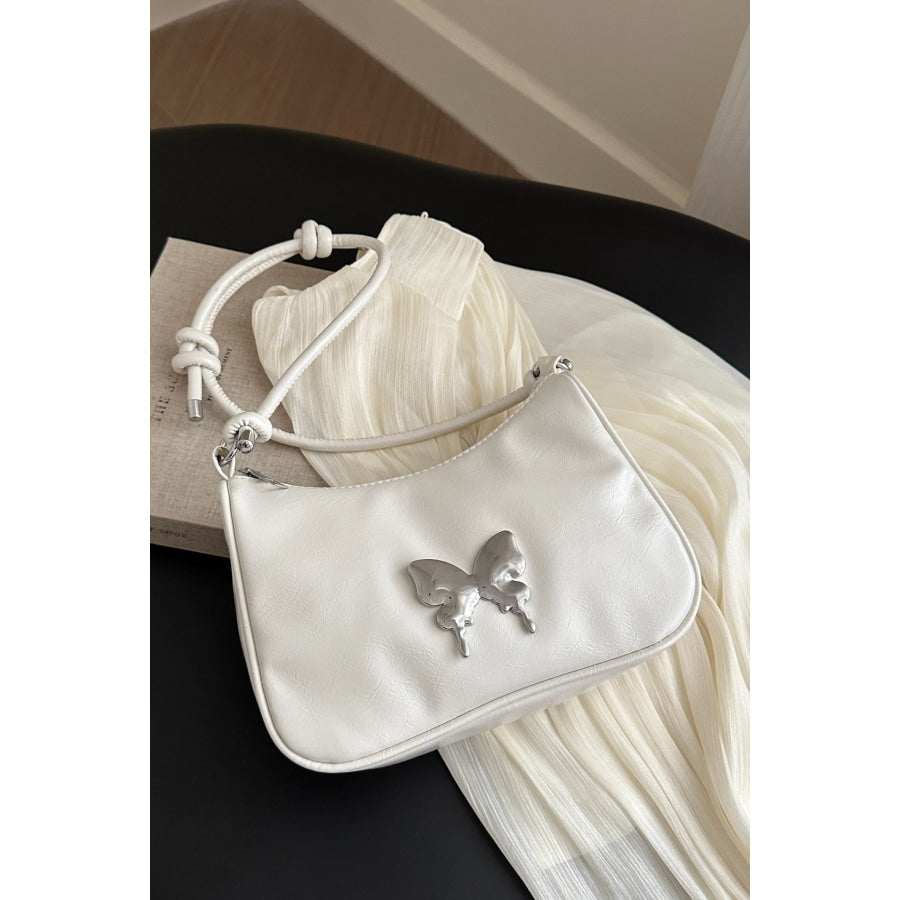 Butterfly PU Leather Knotted Strap Shoulder Bag Apparel and Accessories