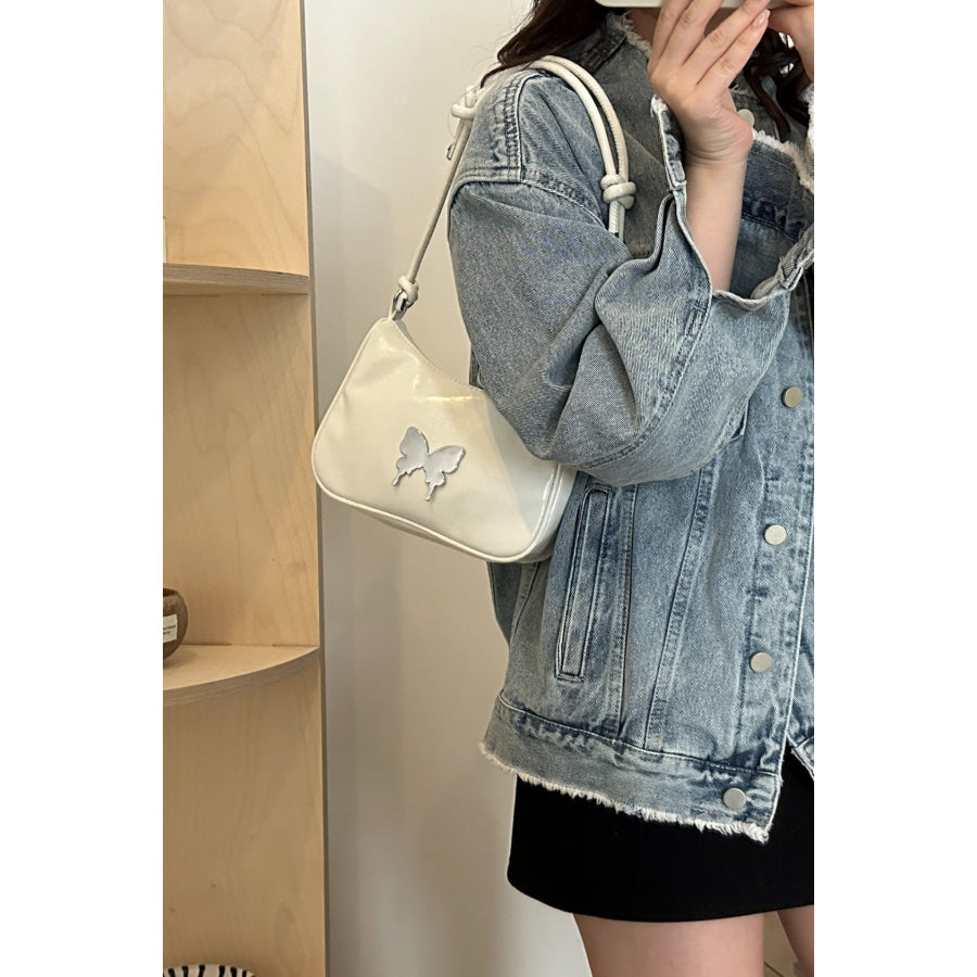 Butterfly PU Leather Knotted Strap Shoulder Bag Apparel and Accessories