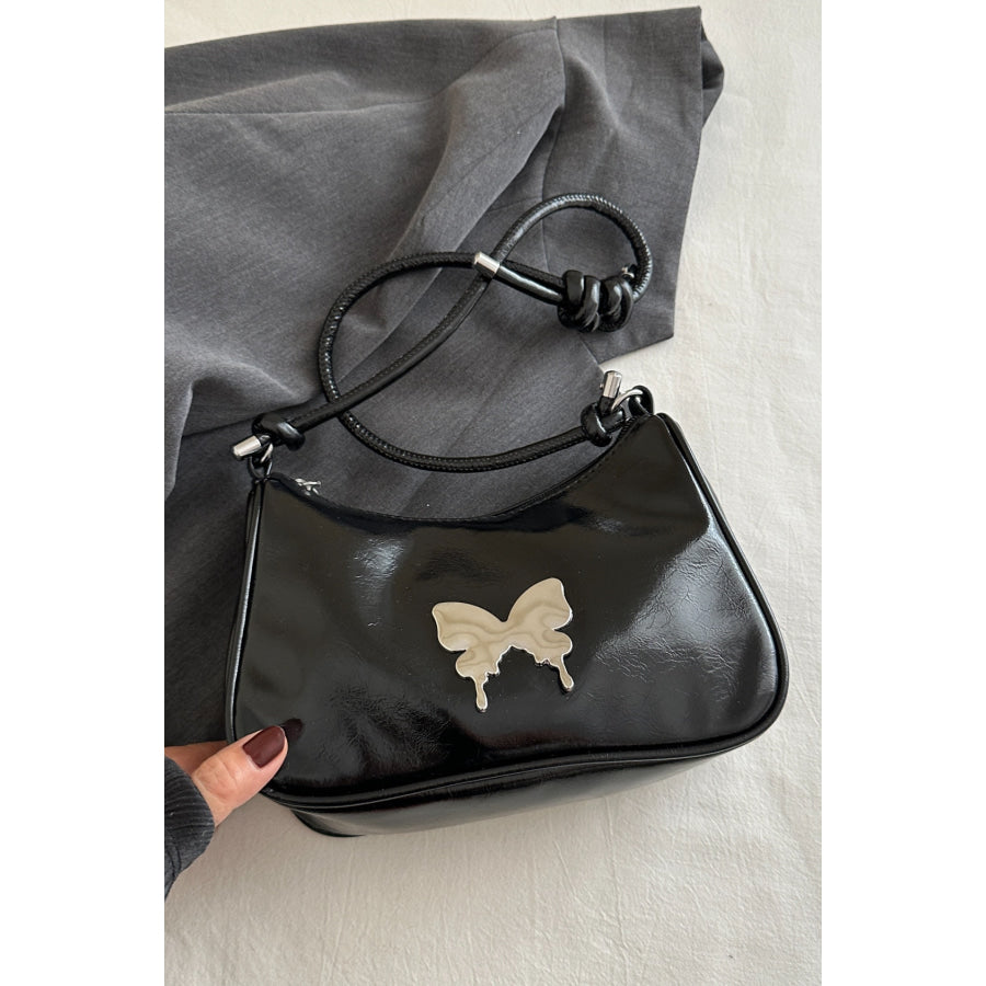 Butterfly PU Leather Knotted Strap Shoulder Bag Apparel and Accessories