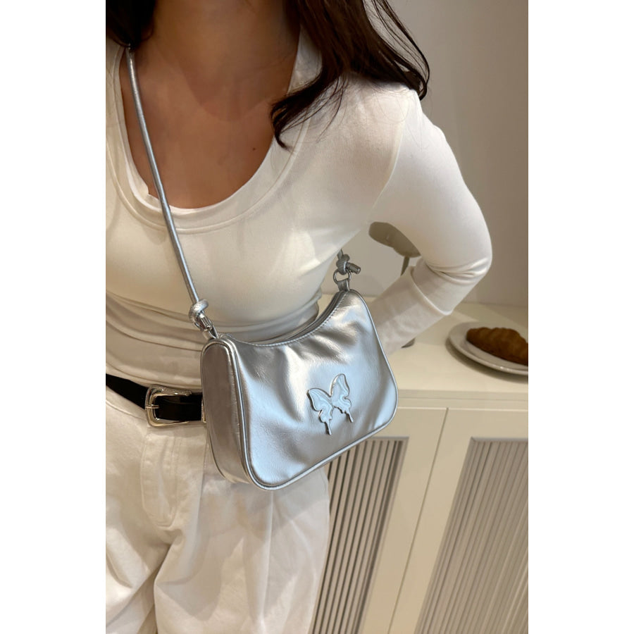 Butterfly PU Leather Knotted Strap Shoulder Bag Apparel and Accessories