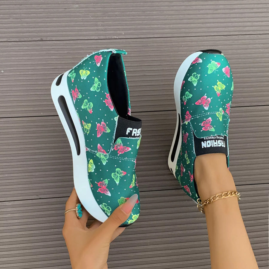 Butterfly Round Toe Slip-Ons Apparel and Accessories