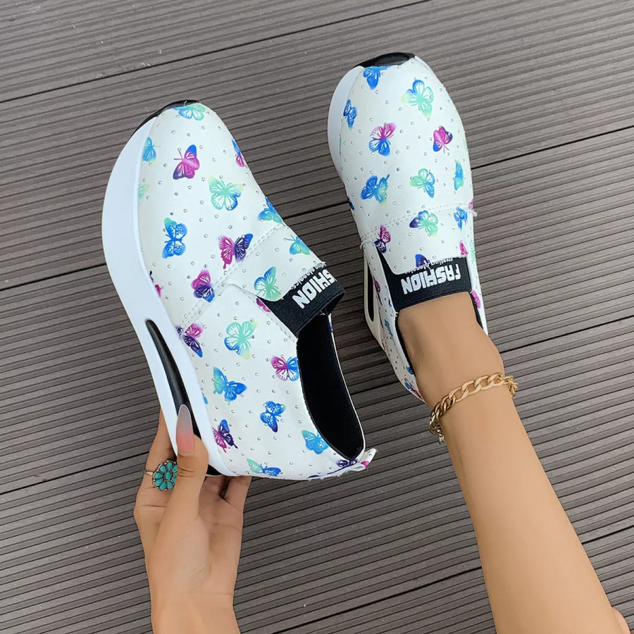 Butterfly Round Toe Slip-Ons Apparel and Accessories