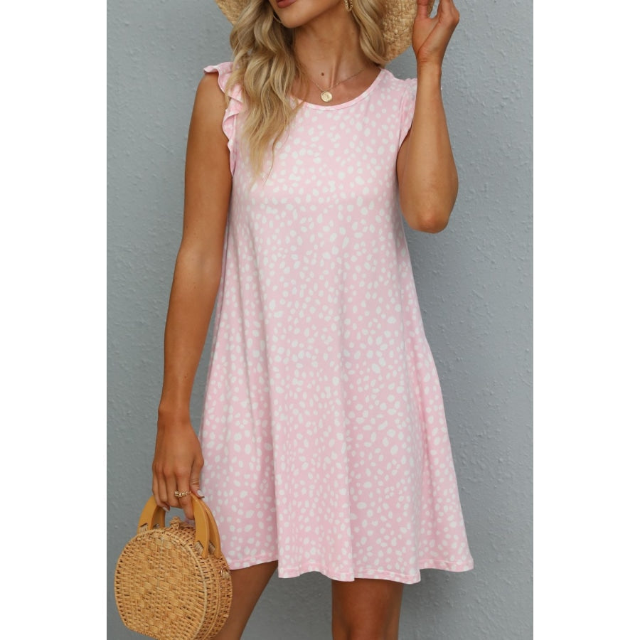 Butterfly Sleeve Round Neck Dress