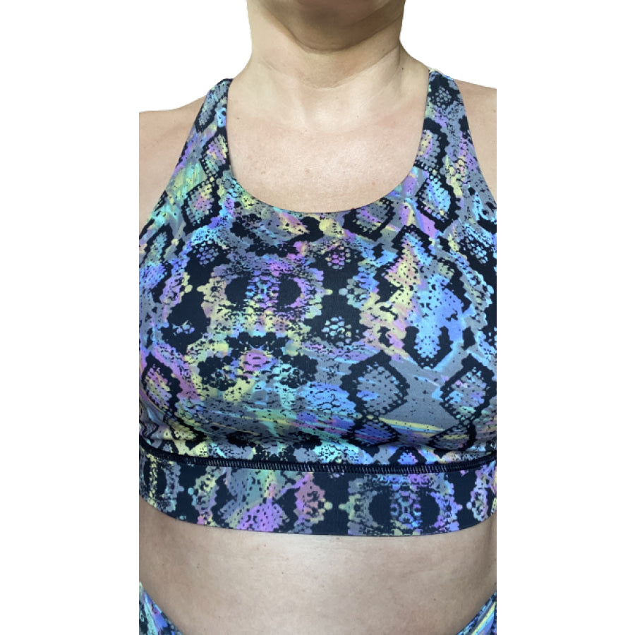 NEW! Rainbow Snake Buttery Soft Sports Bra and Leggings S / Top Active Wear