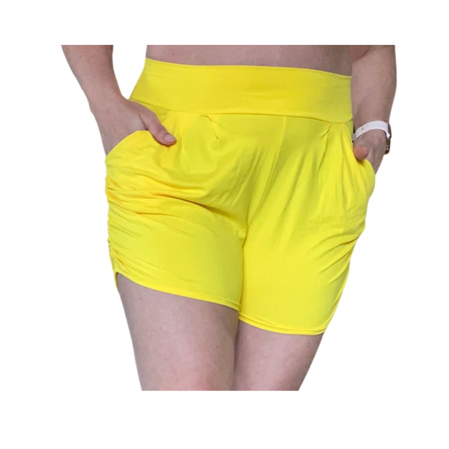 Buttery Smooth Summer Yellow Tie Dye High Waisted Leggings - Plus Size