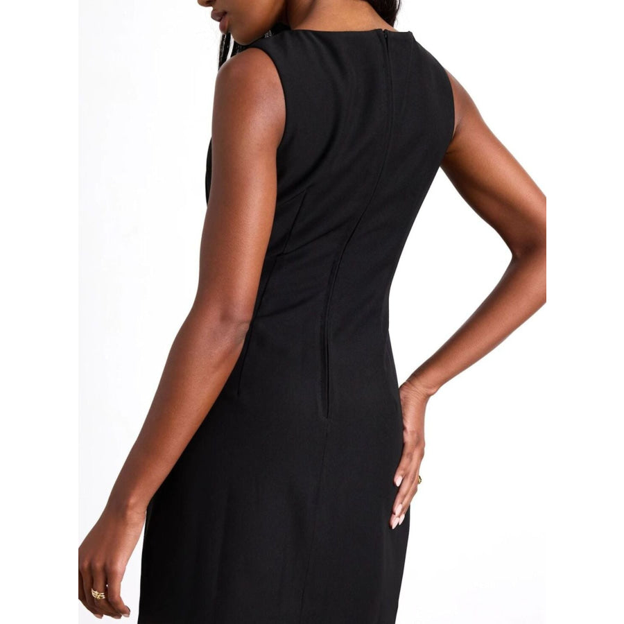 Button Decor Sleeveless Mini Dress Apparel and Accessories