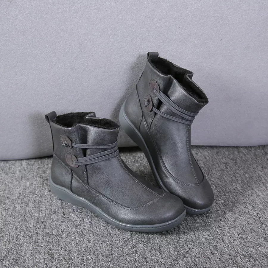 Button Detail Ankle Boots Apparel and Accessories