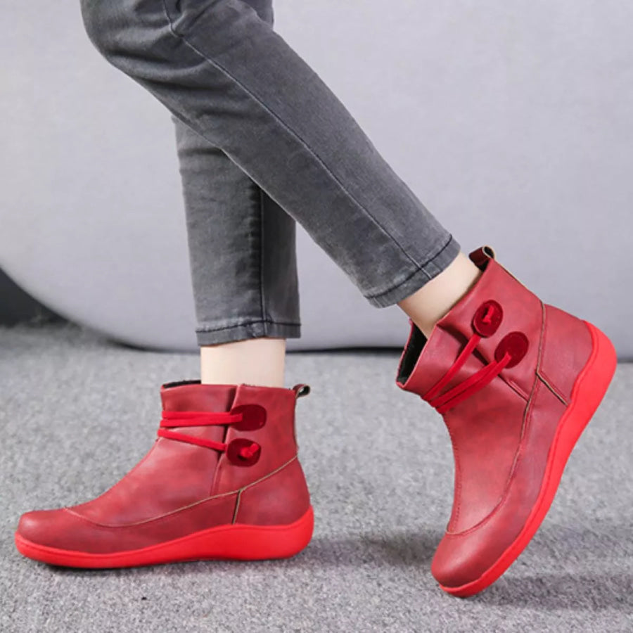 Button Detail Ankle Boots Apparel and Accessories