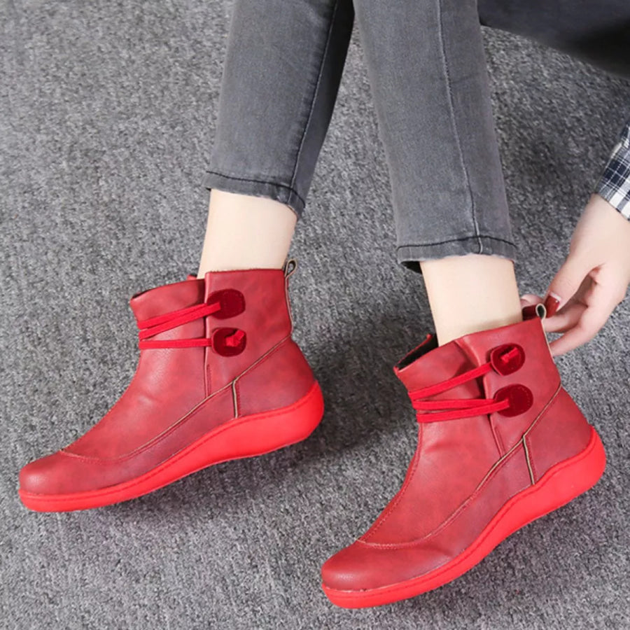 Button Detail Ankle Boots Apparel and Accessories