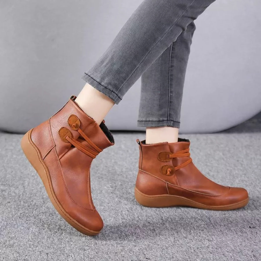 Button Detail Ankle Boots Apparel and Accessories