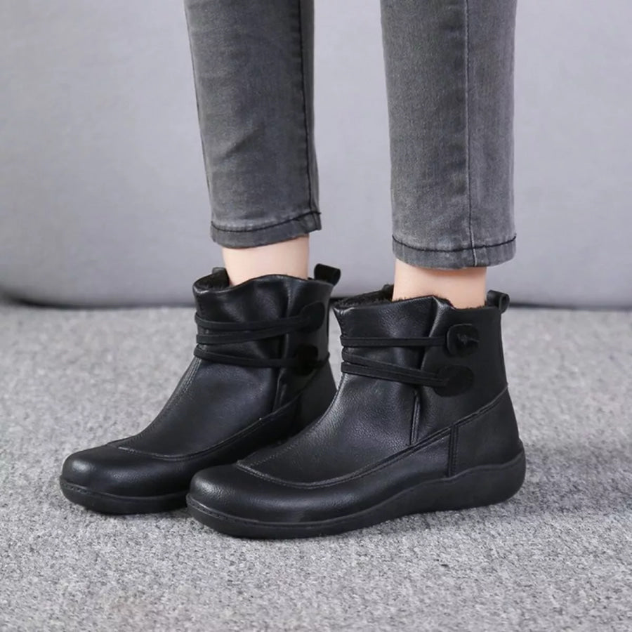 Button Detail Ankle Boots Apparel and Accessories