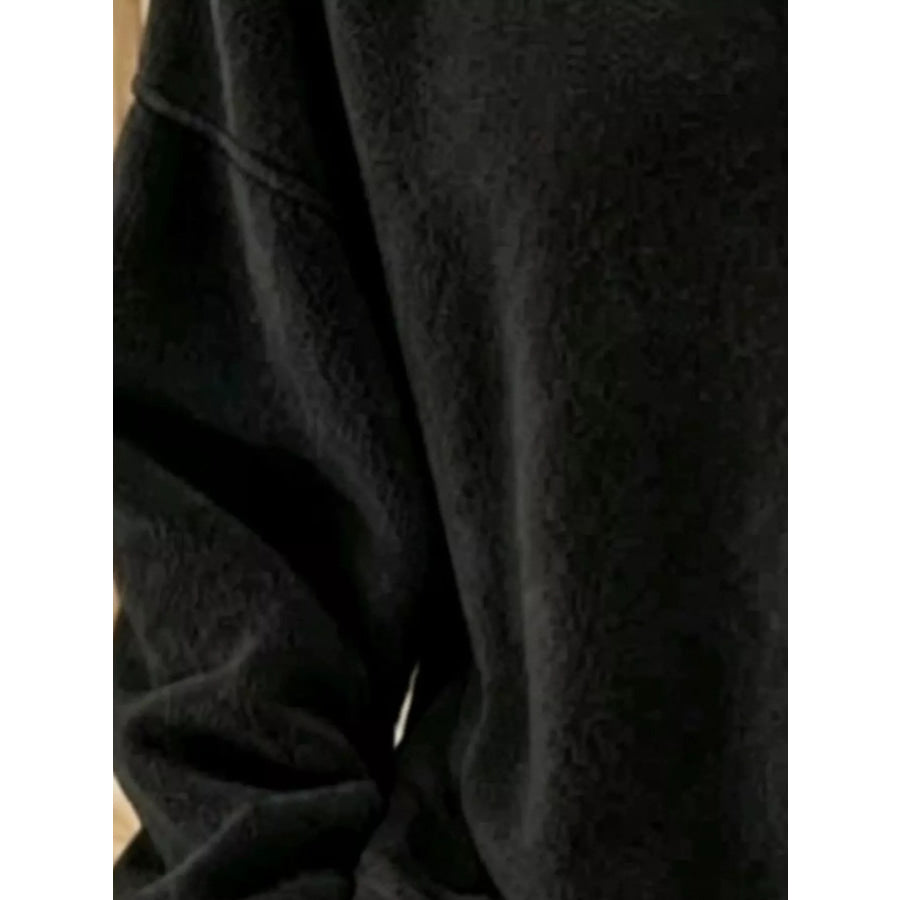 Button Detail Dropped Shoulder Sweatshirt Apparel and Accessories