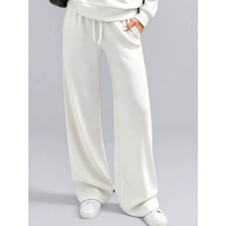 Button Detail Dropped Shoulder Top and Pants Set Apparel Accessories