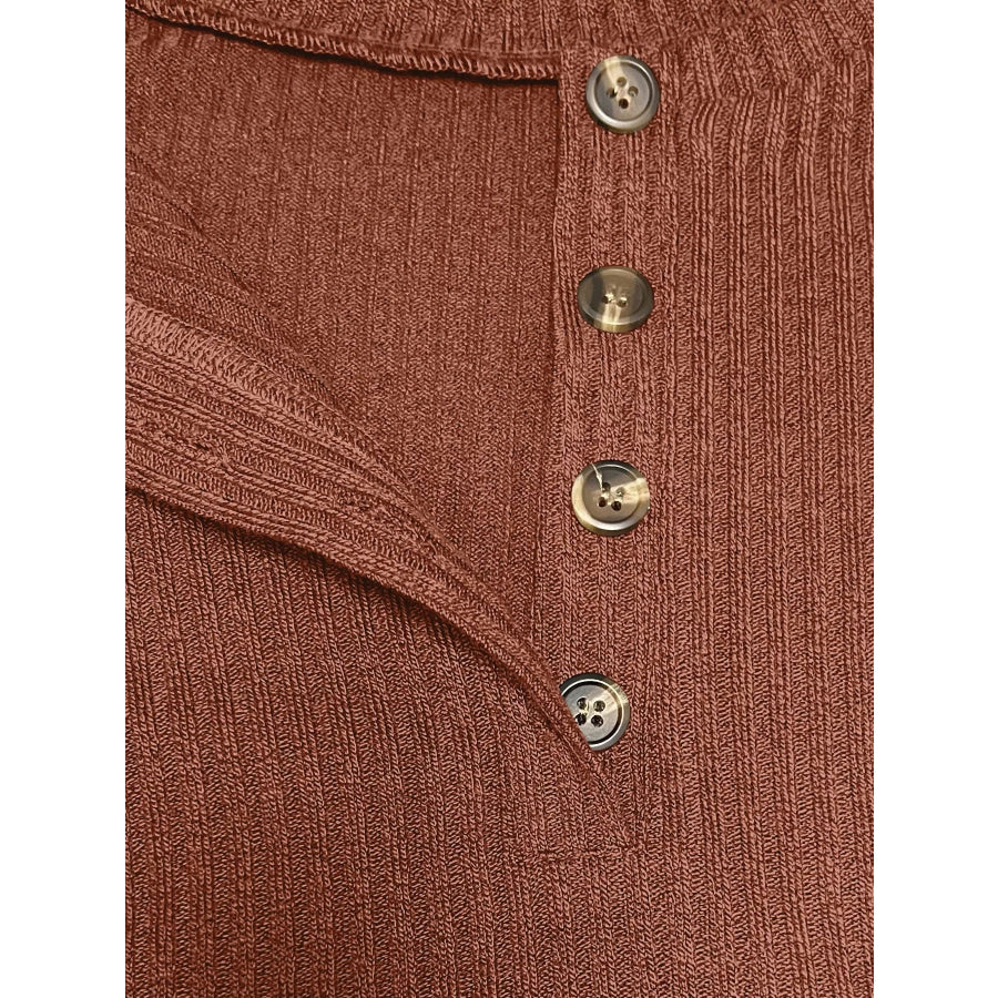 Button-Detail Dropped Shoulder Top Apparel and Accessories