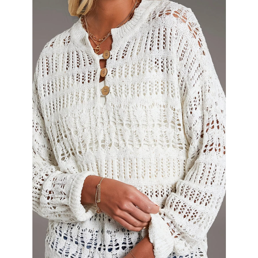 Button-Detail Knit Cover Up Apparel and Accessories