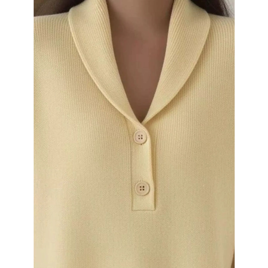 Button Detail Long Sleeve Sweater Apparel and Accessories