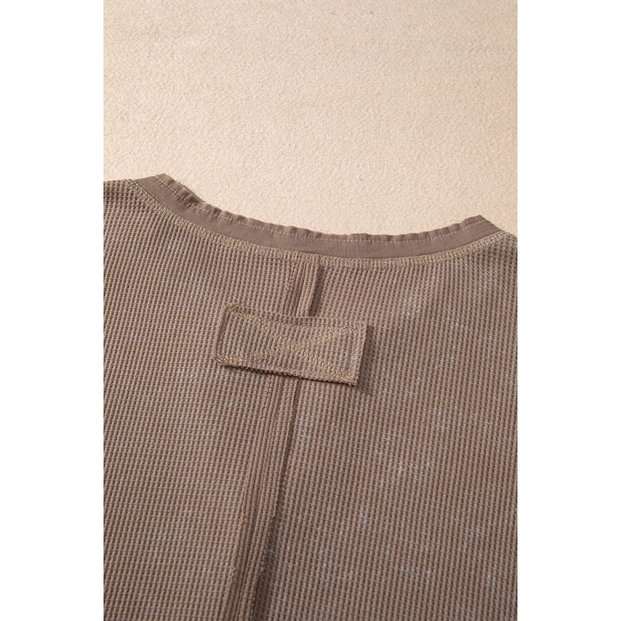 Button Detail Long Sleeve Top Apparel and Accessories