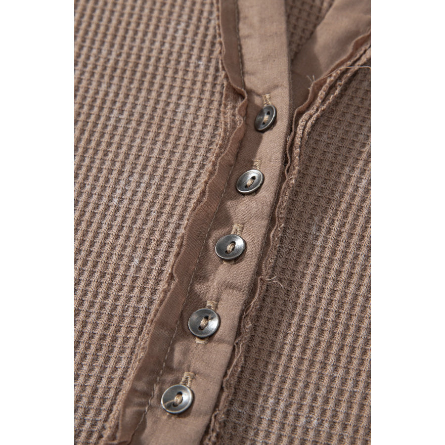 Button Detail Long Sleeve Top Apparel and Accessories