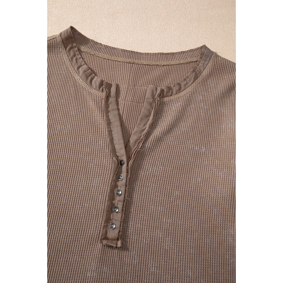 Button Detail Long Sleeve Top Apparel and Accessories