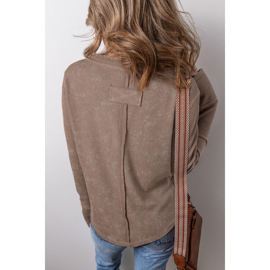 Button Detail Long Sleeve Top Apparel and Accessories