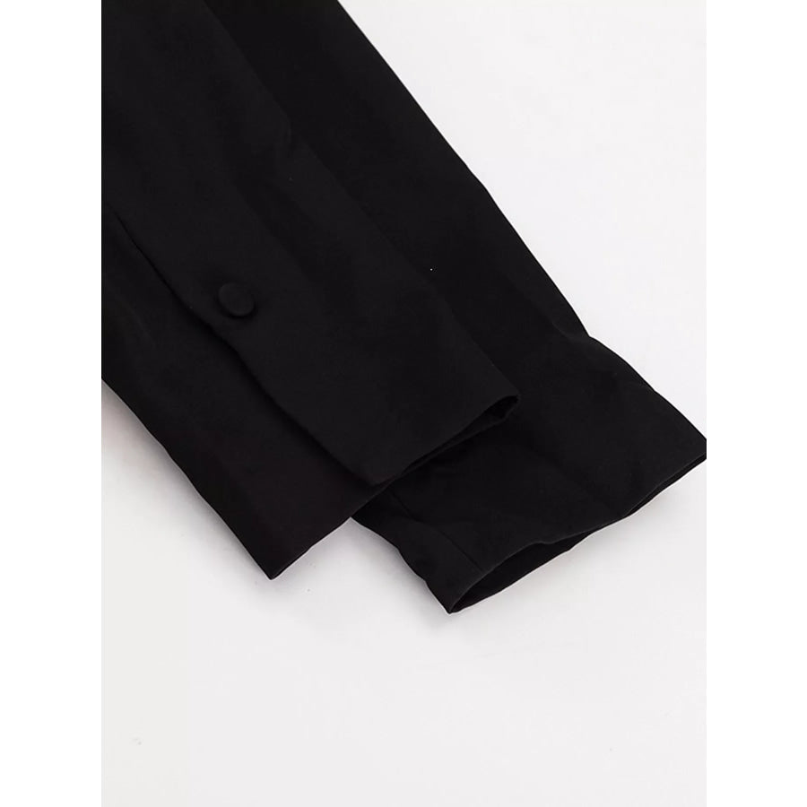 Button-Down Blazer Dress with Cut-out Waist Apparel and Accessories