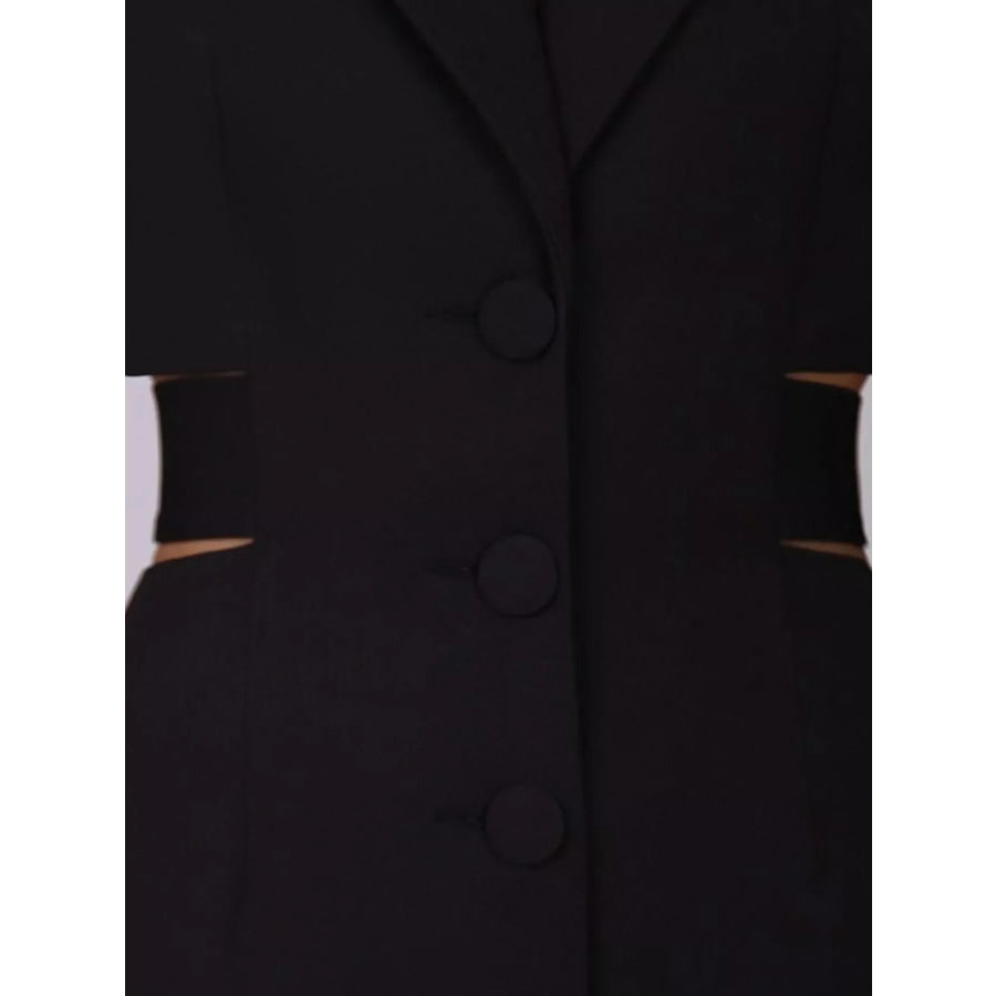 Button-Down Blazer Dress with Cut-out Waist Apparel and Accessories