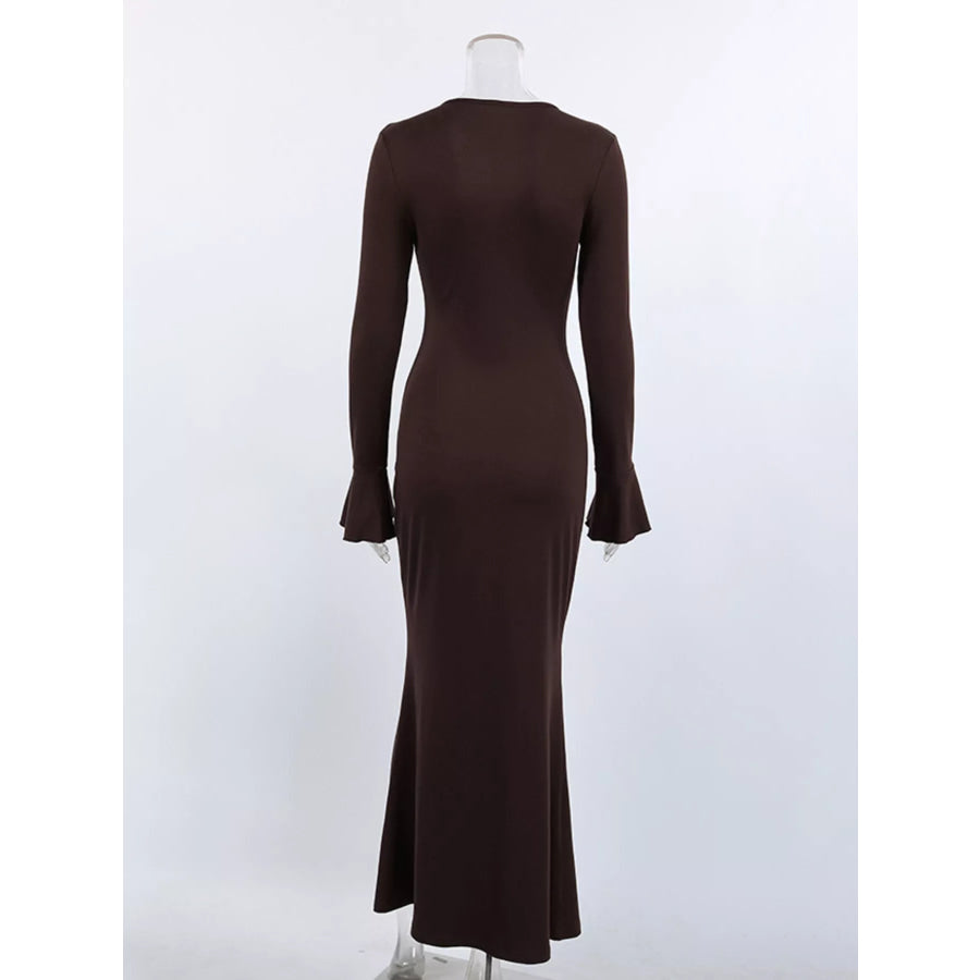 Button-Down Bodycon Maxi Dress Apparel and Accessories