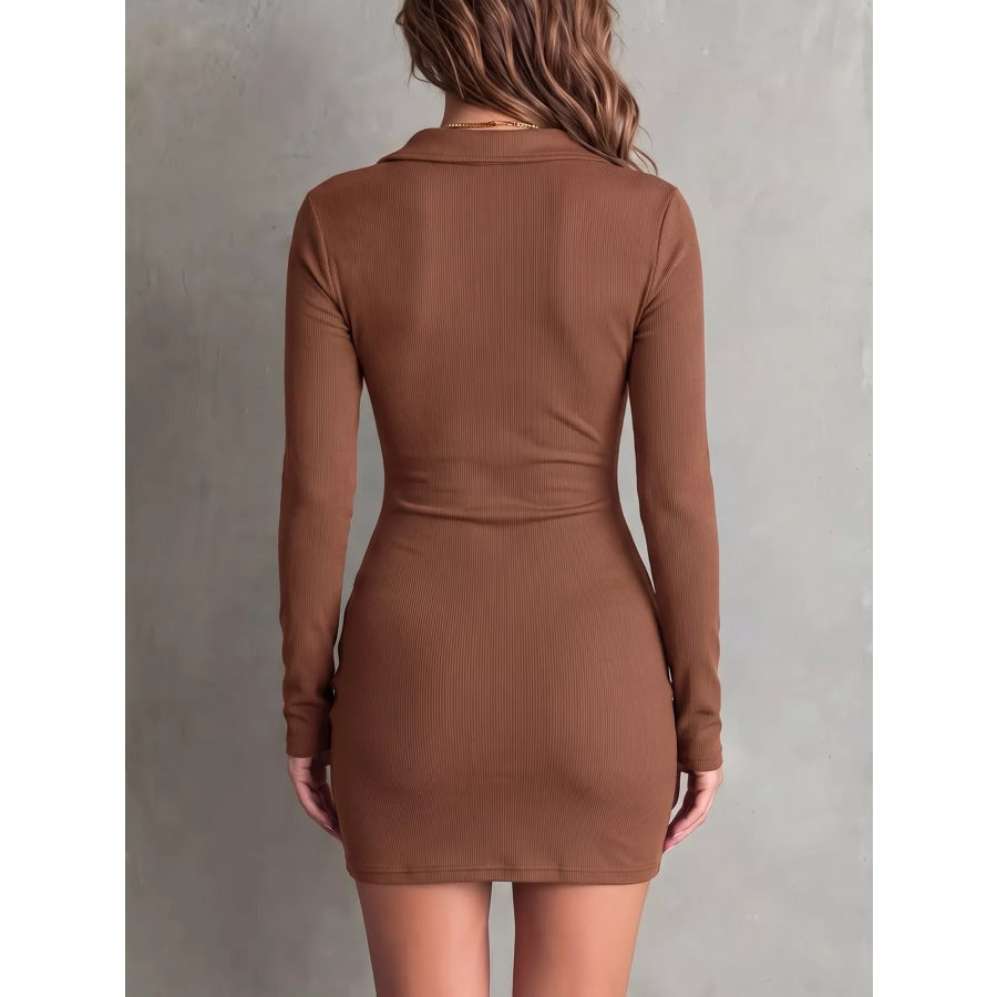 Button-Down Bodycon Mini Dress Apparel and Accessories