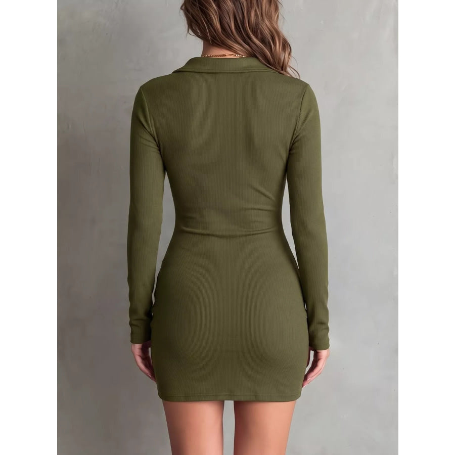 Button-Down Bodycon Mini Dress Apparel and Accessories
