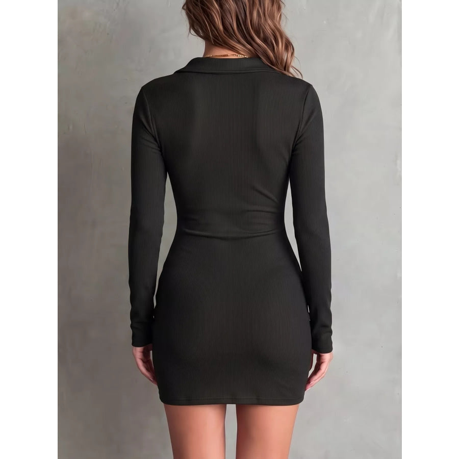 Button-Down Bodycon Mini Dress Apparel and Accessories