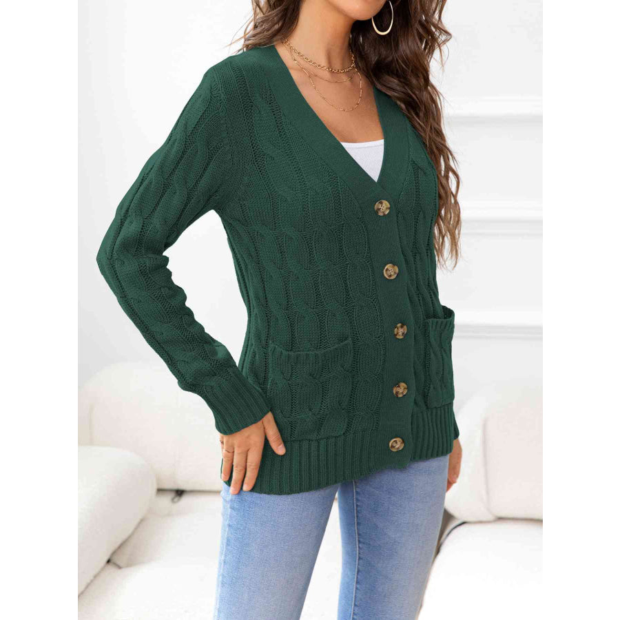 Button Down Cable - Knit Cardigan Apparel and Accessories