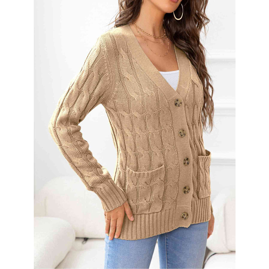 Button Down Cable - Knit Cardigan Apparel and Accessories