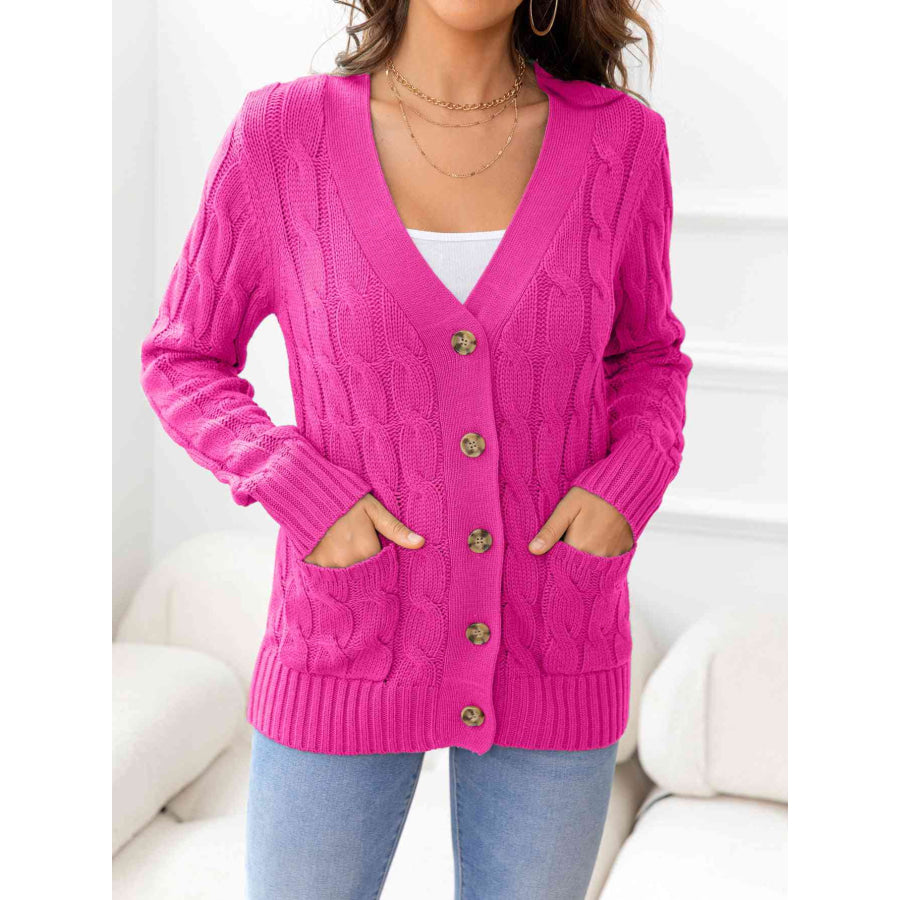 Button Down Cable - Knit Cardigan Apparel and Accessories