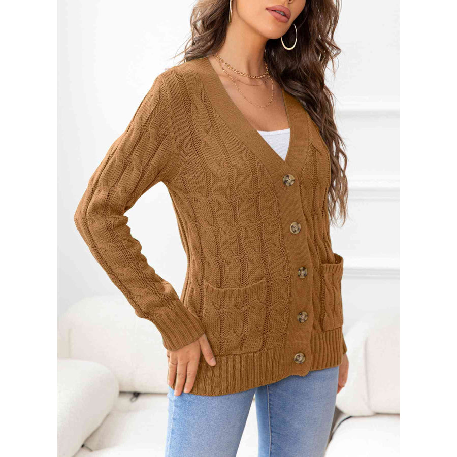 Button Down Cable - Knit Cardigan Apparel and Accessories